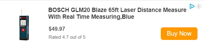 BOSCH GLM20 Blaze 65ft Laser Distance Measure With Real Time Measuring,Blue