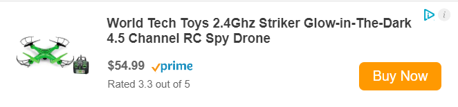 World Tech Toys 2.4Ghz Striker Glow-in-The-Dark 4.5 Channel RC Spy Drone