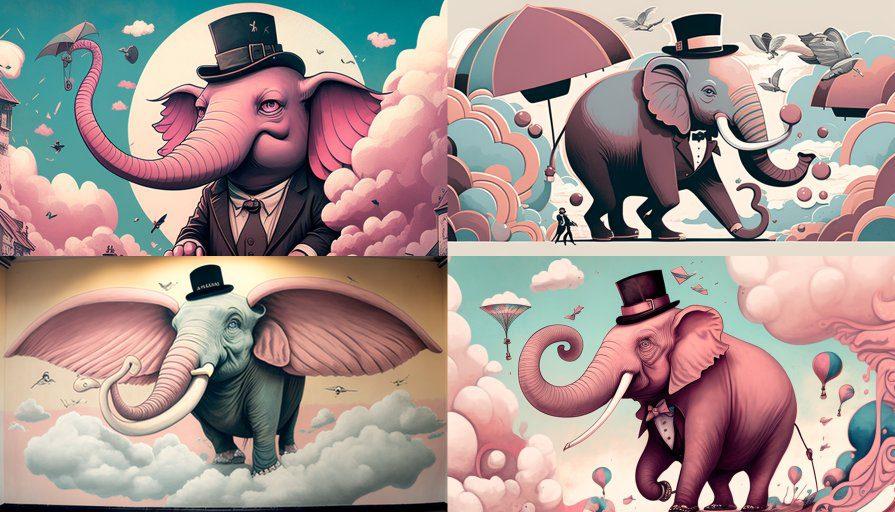 elephant illustration AI