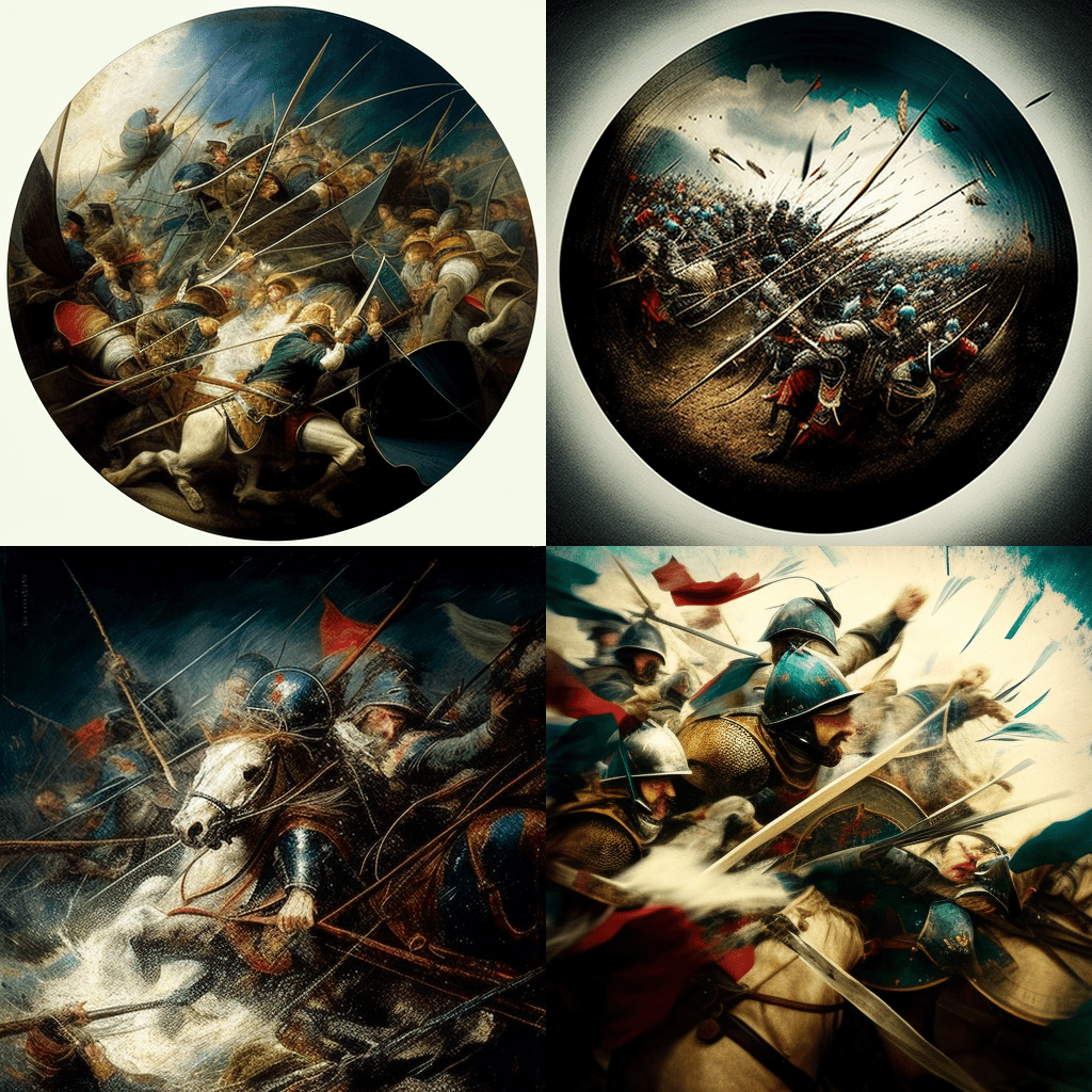 historical battle painting, midjourney